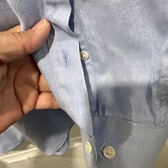 Bill Robinson men’s blue button up shirt hundred percent cotton long sleeves 16 - Picture 4 of 11